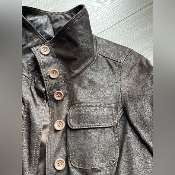 Women’s Brown Suede Leather Jacket XXS - Picture 3 of 7